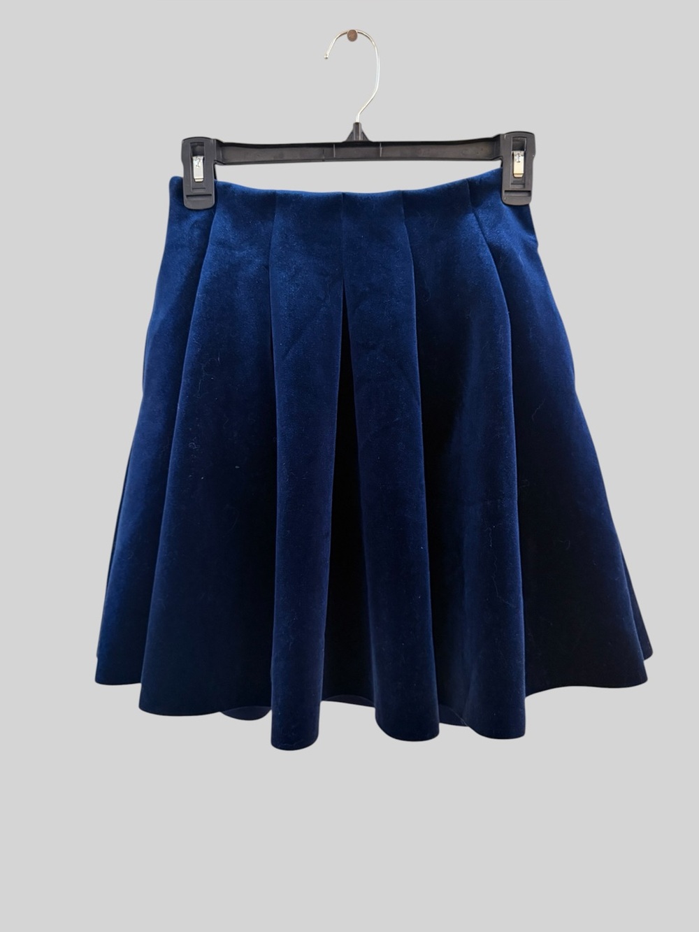 Lauren Conrad Runway blue velvet mini skirt